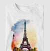 Camiseta Torre Eiffel Aquarela branca algodão premium - ASAS