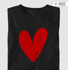 Camiseta Coração Vermelho preta algodão peruano - ASAS