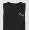Camiseta Bird Paper e Marinho preta algodão premium - ASAS
