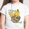 Camiseta Banana Preguiça branca algodão premium - ASAS