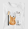 Camiseta Guitar Parts branca algodão premium - ASAS