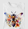 Camiseta Bee Flower branca algodão premium - ASAS