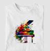 Camiseta Piano Flower branca algodão premium - ASAS