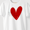 Camiseta Coração Vermelho branca algodão 100% - ASAS