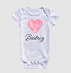Camiseta De Bebê Coração Família branca algodão 100% - ASAS