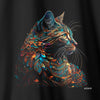 Camiseta Gato Colorido preta algodão premium - ASAS