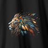 Camiseta Leão Colorful Colab Flama preta algodão peruano - ASAS