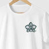 Camiseta - BLACK HIBISCO - BRANCA - Algodão Peruano