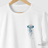 Camiseta Agua Viva Blue branca algodão peruano - ASAS