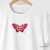 Camiseta Butterfly Pink branca algodão peruano - ASAS