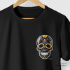 Camiseta Caveira Colab Flama preta algodão peruano - ASAS