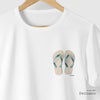 Camiseta Chinelos Colab Flama branca algodão peruano - ASAS