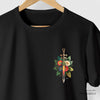 Camiseta Espada Floral preta algodão peruano - ASAS