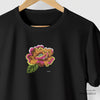 Camiseta Flor Bordado preta algodão peruano - ASAS