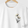 Camiseta Flores Artisticas branca algodão peruano - ASAS