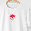 Camiseta Flor Pink Aquarela branca algodão peruano - ASAS