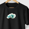 Camiseta Flower Blue preta algodão peruano - ASAS