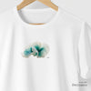 Camiseta Flower Blue branca algodão peruano - ASAS