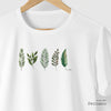 Camiseta Folhas Verdes branca algodão peruano - ASAS