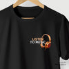 Camiseta Listen To Music preta algodão peruano - ASAS