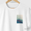 Camiseta Ondas Azuis branca algodão peruano - ASAS