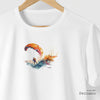 Camiseta Parapente Montain Colab Flama branca algodão peruano - ASAS