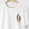 Camiseta Penas Boho branca algodão peruano - ASAS