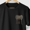 Camiseta Raquetes de Tênis Colab Flama preta algodão peruano - ASAS