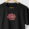 Camiseta Red Flower preta algodão peruano - ASAS