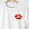 Camiseta Red Lips branca algodão peruano - ASAS