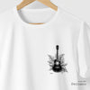 Camiseta ViolÃo e Folhas branca algodão peruano - ASAS