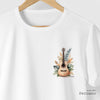 Camiseta ViolÃo e Folhas branca algodão peruano - ASAS
