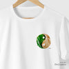Camiseta Yin Yang Folhas branca algodão peruano - ASAS