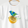 Camiseta Brasil Pássaro Tropical branca algodão peruano - ASAS
