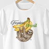 Camiseta Brasil Preguiça Tropical branca algodão peruano - ASAS