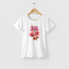 Camiseta Orquídea Aquarela branca algodão premium - ASAS