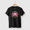 Camiseta Lotus Pink preta algodão premium - ASAS