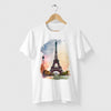 Camiseta Torre Eiffel Aquarela branca algodão premium - ASAS