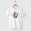 Camiseta Baby Cat Flower branca algodão premium - ASAS