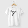Camiseta Beija Flor P&b branca algodão premium - ASAS