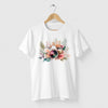 Camiseta Camera Flores Aquarela branca algodão premium - ASAS