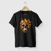 Camiseta Caveira Folhas preta algodão premium - ASAS