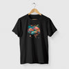 Camiseta Cérebro Floral preta algodão premium - ASAS