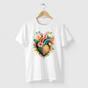Camiseta CoraçÃo Aquarela branca algodão premium - ASAS