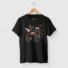 Camiseta Flores de Jardim preta algodão premium - ASAS