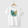 Camiseta Folhas Tropicais branca algodão premium - ASAS