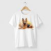 Camiseta Pastor Alemão branca algodão premium - ASAS