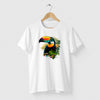 Camiseta Tucano e Folhas branca algodão premium - ASAS