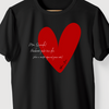 Camiseta Coração Vermelho preta algodão 100% - ASAS