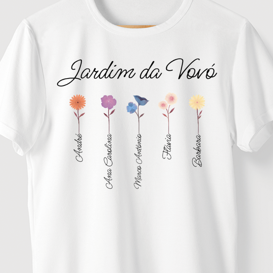 Camiseta Personalizada Jardim da Vovó - BRANCA - Algodão 100%– ASAS ...